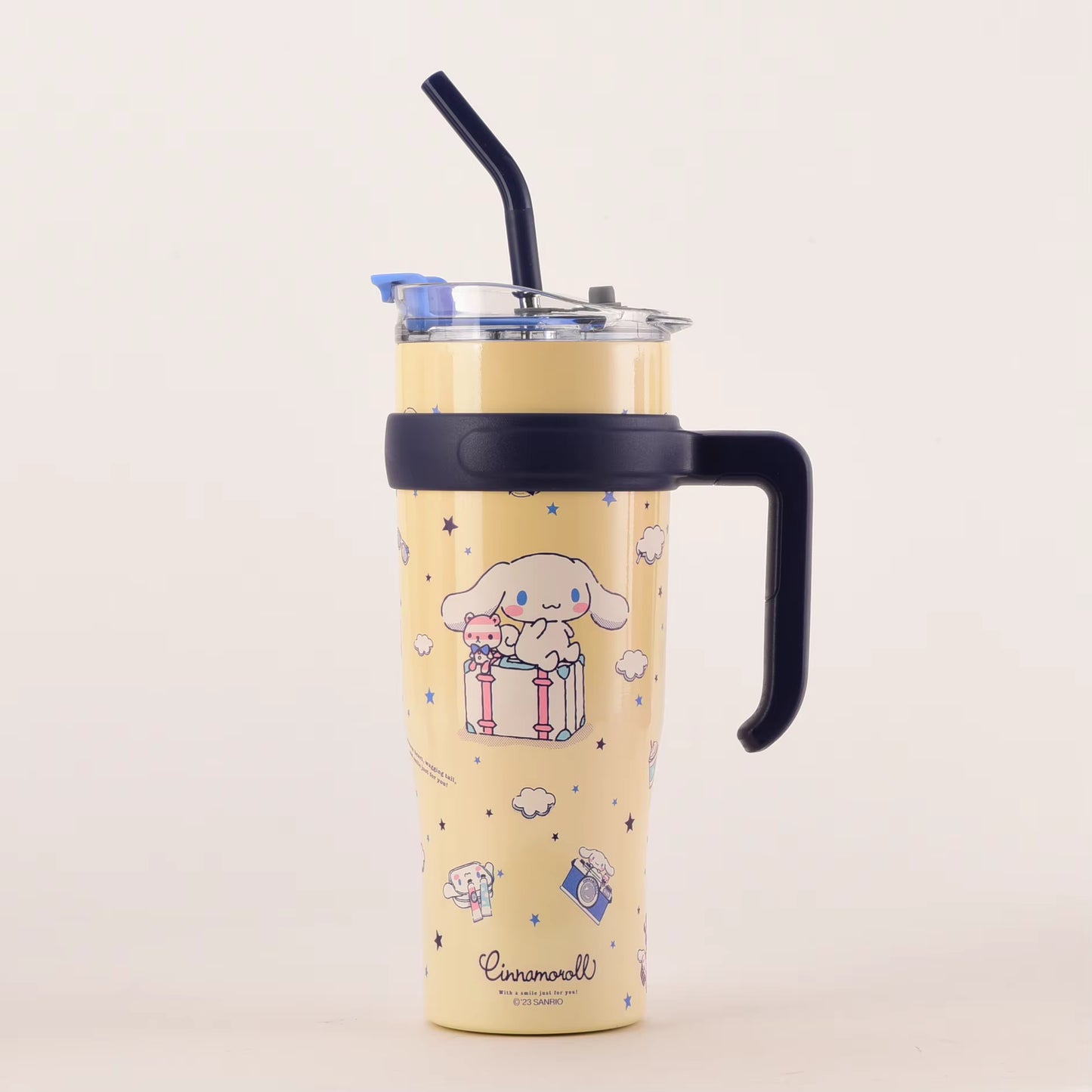 Cute Kuromi Stainless Steel Tumbler With Straw Gift 1200 ML