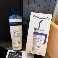 Cute My Melody Stainless Steel Tumbler With Straw Gift 1200 ML