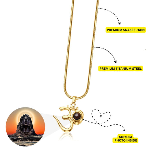 Shiva Om Pendent With Adi Yogi Photo