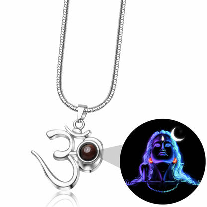 Shiva Om Pendent With Adi Yogi Photo