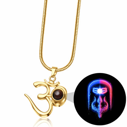 Shiva Om Pendent With Adi Yogi Photo